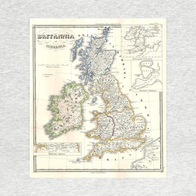 Vintage Map of The British Isles (1855) by Bravuramedia